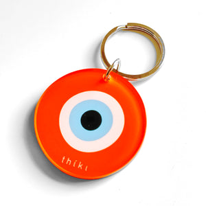 Orange Evil Eye Key Ring