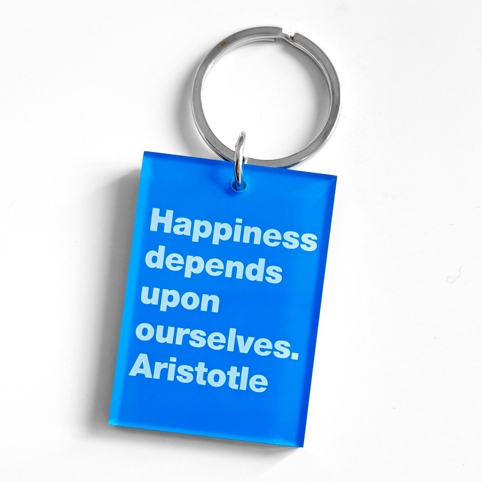 Happiness depends-Aristotle Key Ring