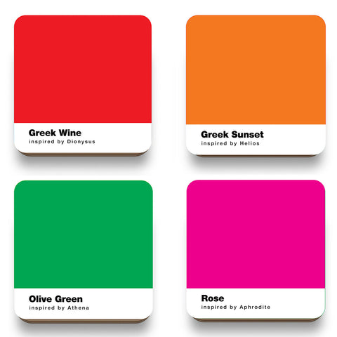Greek colors coasters set b