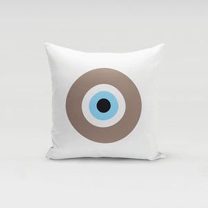 Beige Evil Eye Pillow