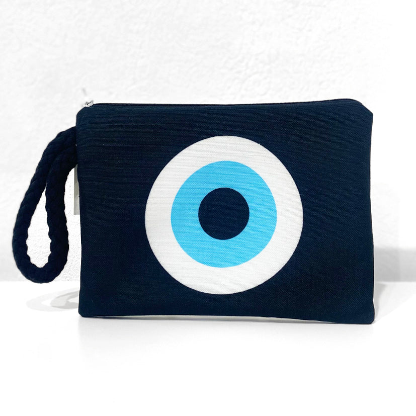 Black Evil Eye clutch bag