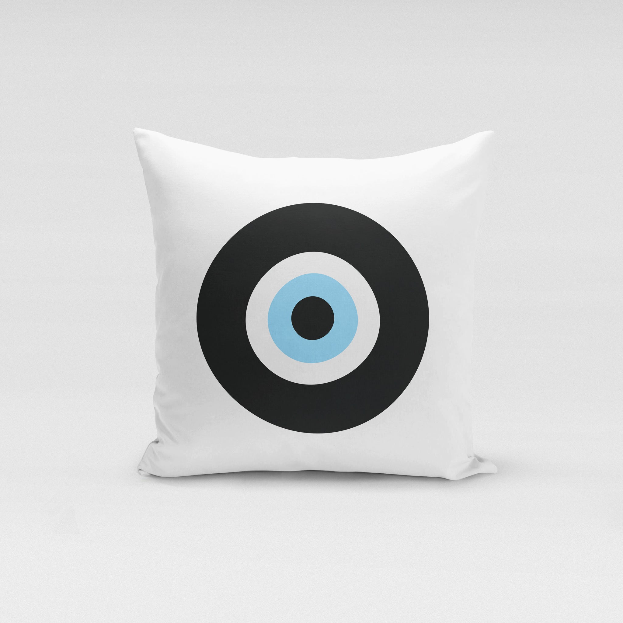 White Black Evil Eye Pillow