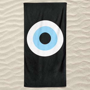 Black Evil Eye Beach Towel