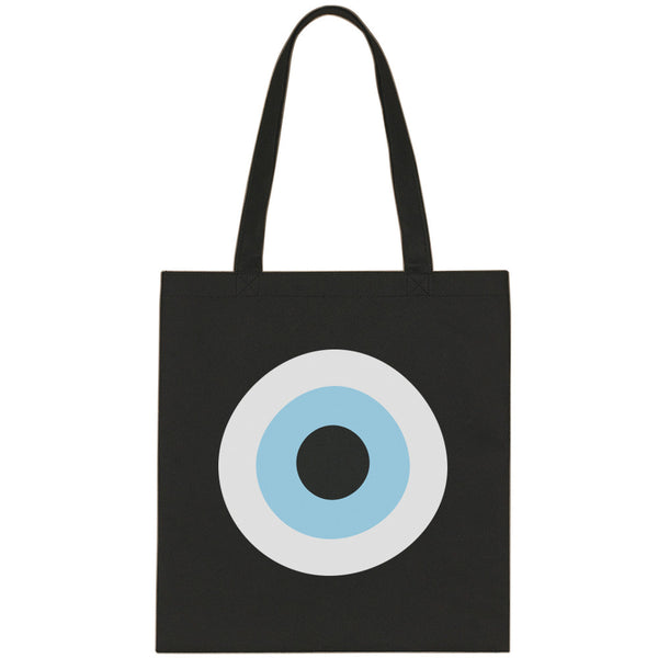 Black Evil Eye canvas tote bag