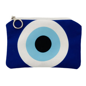 Blue evil eye mini coin purse