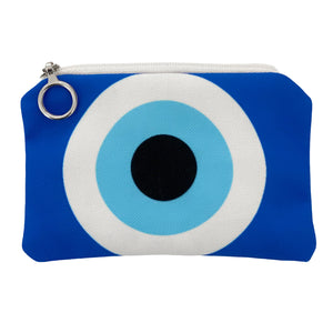 Bright Blue evil eye mini coin purse