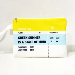 Greek Summer is a state of mind clutch bag