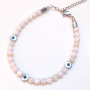 The evil eye mother of pearls bracelet