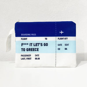 Let's go to Greece clutch bag