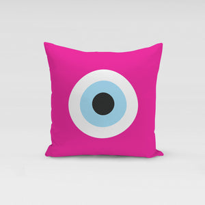 Fucshia Evil Eye Pillow