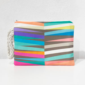 Pastel stripes clutch bag
