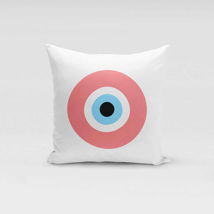 Peach Evil Eye Pillow