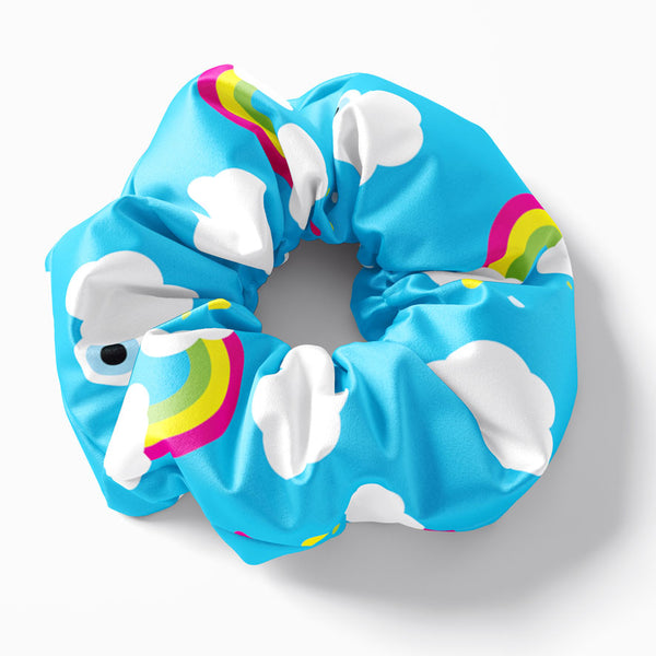 Rainbow Evil Eye scrunchie