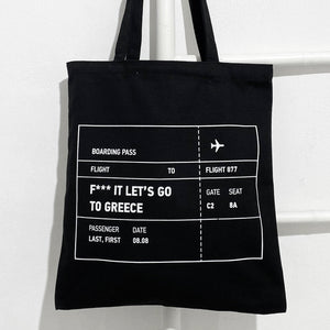 Lets go to Greece canvas tote bag