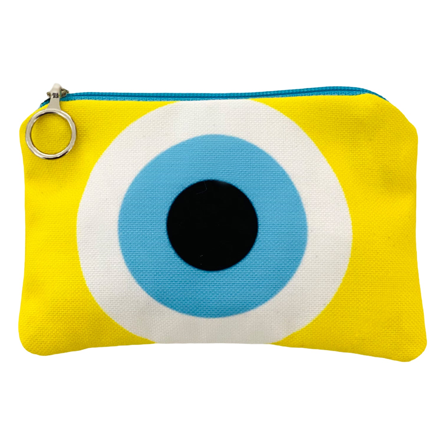 Yellow evil eye mini coin purse